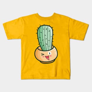 Cute smiling cactus pot Kids T-Shirt